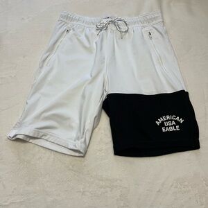 American Eagle White and Black Shorts